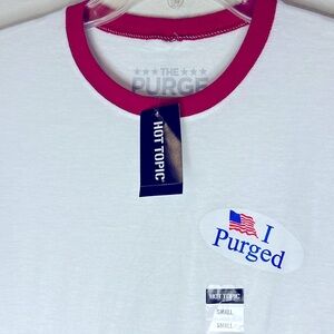 HOT TOPIC‎ The Purge Ringer T Shirt NWT Election Year Vote Horror Halloween S